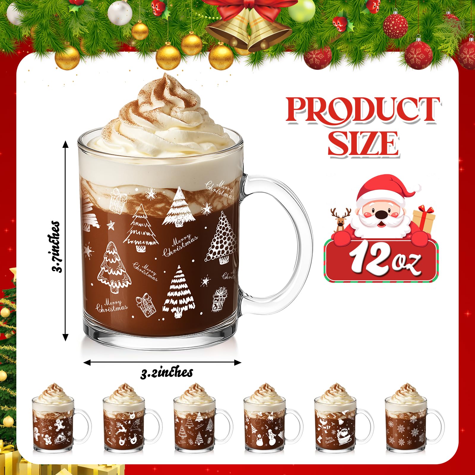 Jarra de vidrio Baderke con Muneco de Nieve para chocolate caliente.