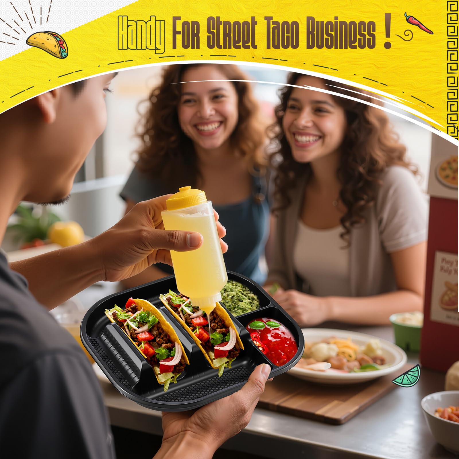 Baderke mantiene el orden con cada compartimento para tacos.