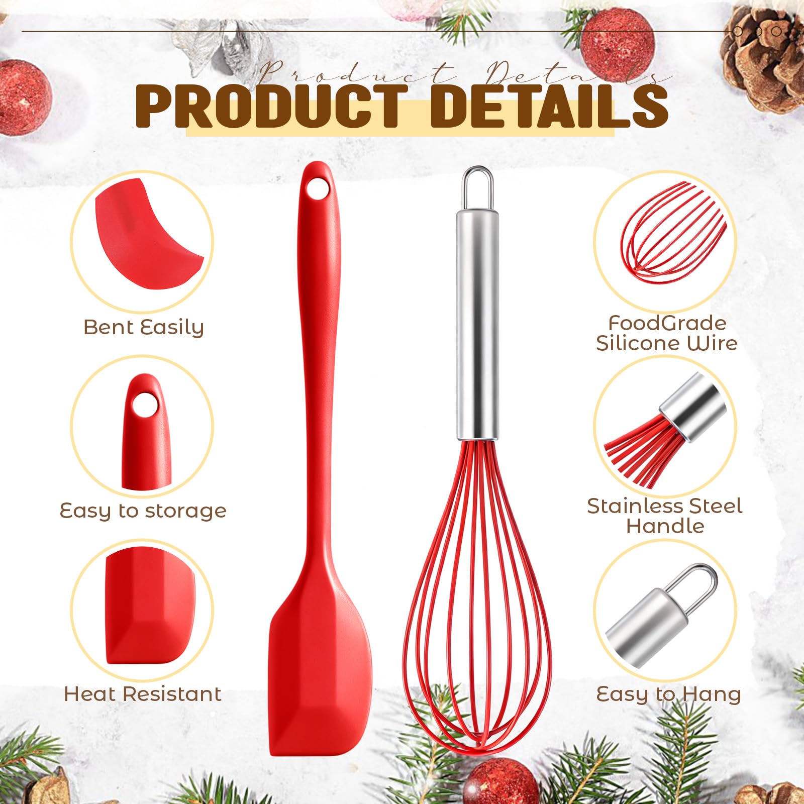 Conjunto de utensilios de cocina coloridos Baderke para hornear y cocinar