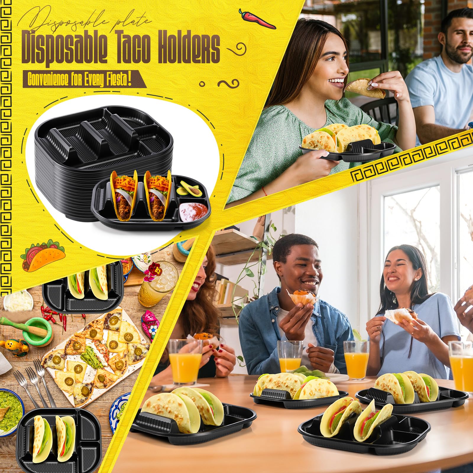 Ideal para Martes de Tacos y fiestas con platos desechables Baderke.