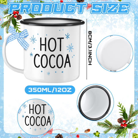 Taza Baderke con diseño de muñeco de nieve esmaltada para bebidas calientes.