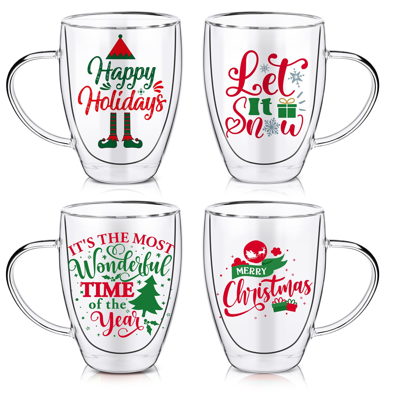Tazas Baderke para café navideño con doble pared, aisladas para mantener la temperatura.