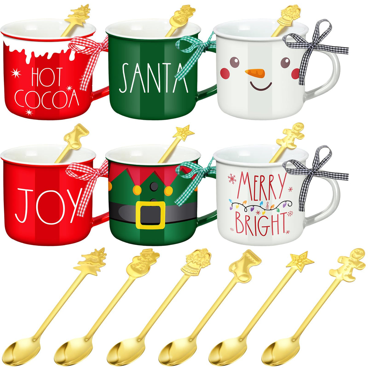 Taza Baderke Navidad 11 onzas para café matutino festivo.