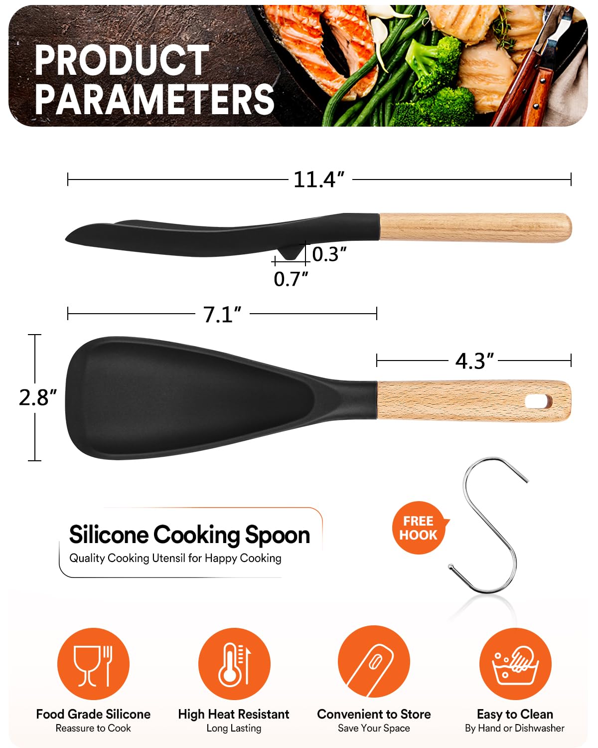 Cuchara Badiano con mango de madera ergonómico para un agarre cómodo