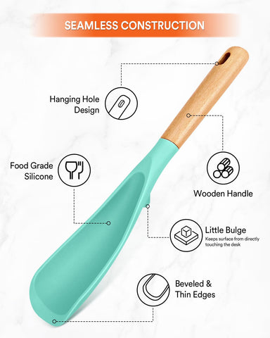 Badiano cuchara con mango de madera ergonómico para control cómodo durante la cocción.