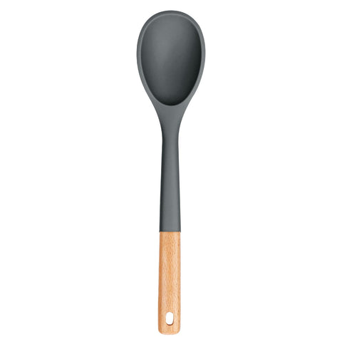 Cucharas Badiano de silicona gris y pala larga para cocinar sin rayar ollas