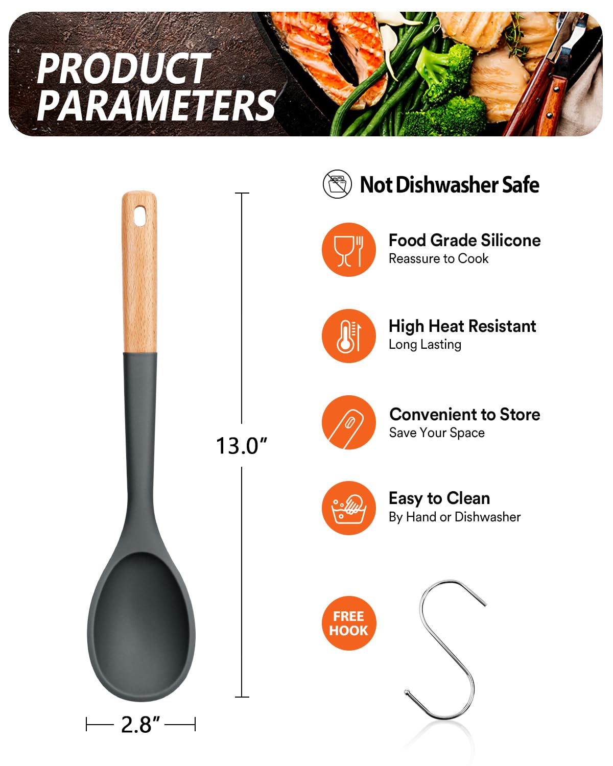 Cucharas Badiano con mango de madera ergonómico para mayor comodidad al mezclar