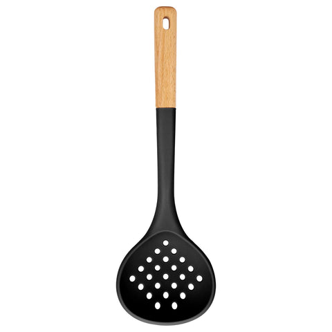 Badiano cucharón colador grande de silicona, ideal para escurrir frituras sin dañar la sartén.