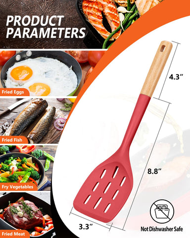 Espátula Badiano, silicona flexible con mango de madera ergonómico para cocinar.