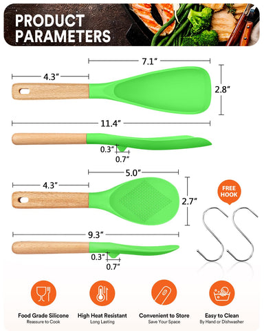 Badiano mango de madera ergonómico, ofrece agarre cómodo para revolver y servir.