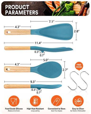 Badiano mango de madera ergonómico ofrece agarre cómodo para largas tareas de cocina.