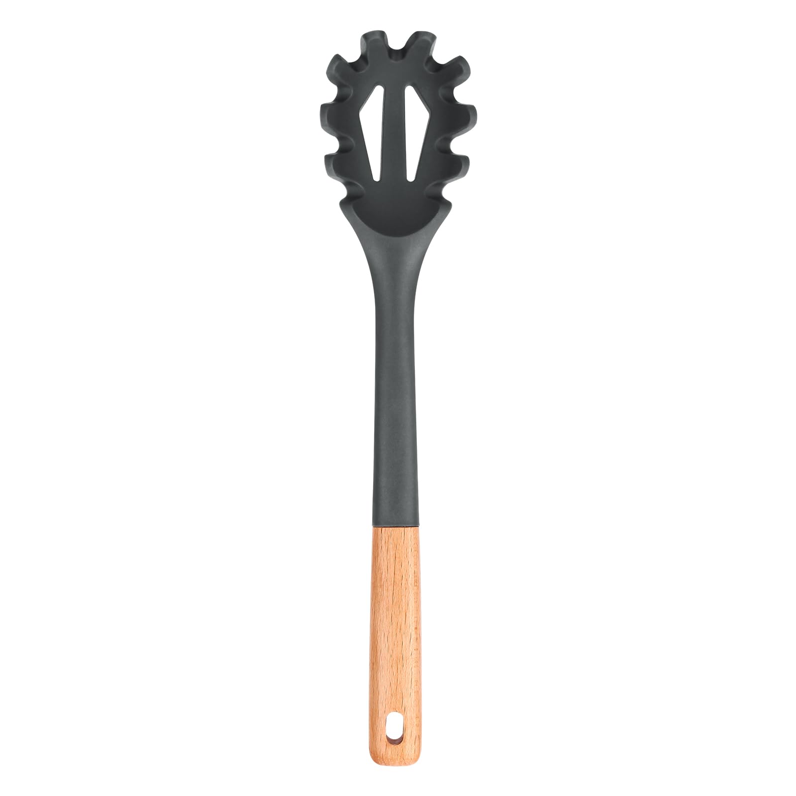 Badiano tenedor pasta silicona gris 12-8 pulgadas para servir fideos sin rayar