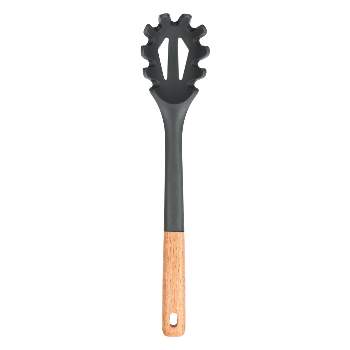 Badiano tenedor pasta silicona gris 12-8 pulgadas para servir fideos sin rayar
