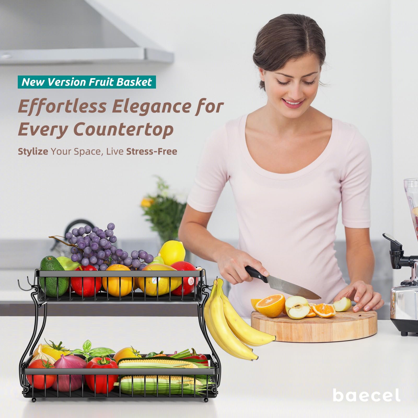 Baecel gancho-bananas-cuatro sosteniendo bananas con seguridad
