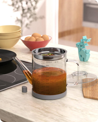 Baffect separador de grasa en vidrio borosilicato para caldos más ligeros.