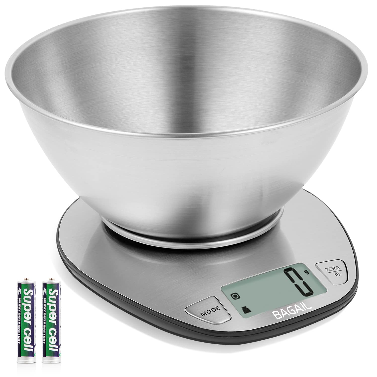 BAGAIL BASICS balanza de cocina con pantalla grande para lecturas rápidas.