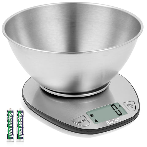 BAGAIL BASICS balanza de cocina con pantalla grande para lecturas rápidas.