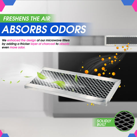 Filtro Bagean de carbón para microondas, dimensiones 11-02x2-52 para ajuste