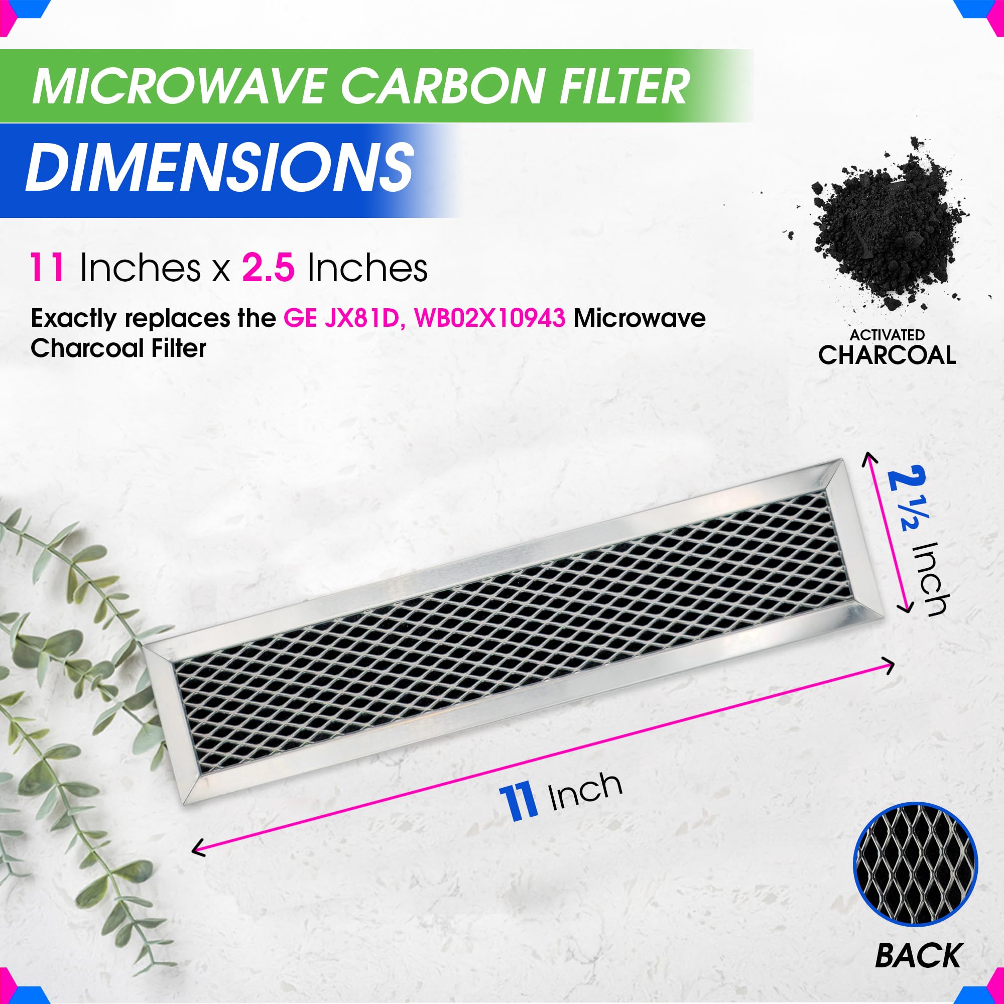 Filtro Bagean de carbón para microondas, empaque, reemplazo fiable y sencillo
