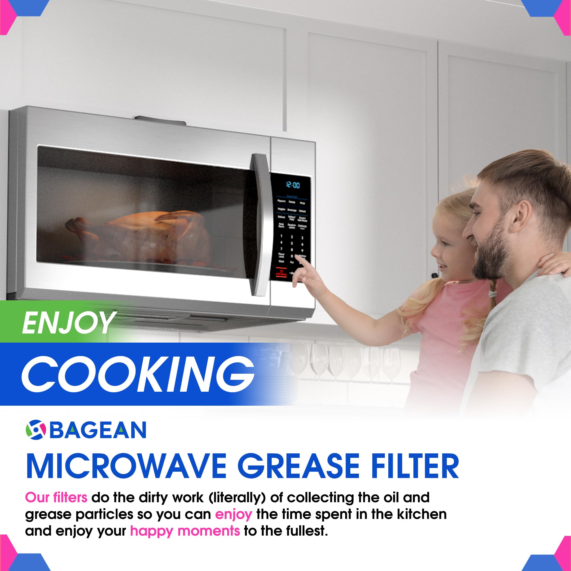 Filtro Bagean para microondas, diseño duradero, aspecto limpio