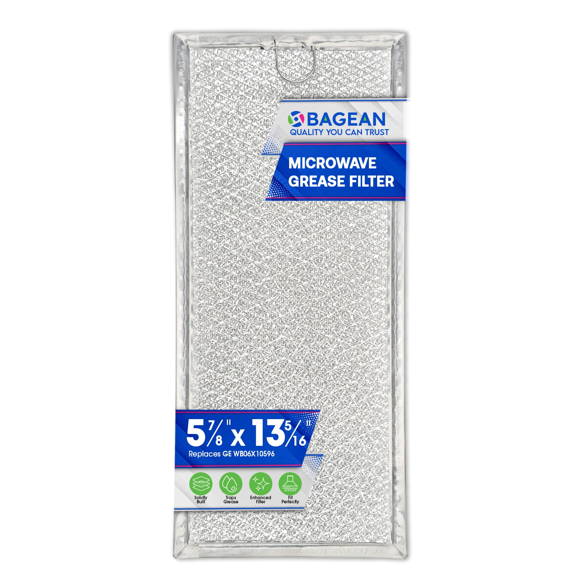 Filtro de microondas Bagean en aluminio 13-3x5-85 para ventilación mejorada.