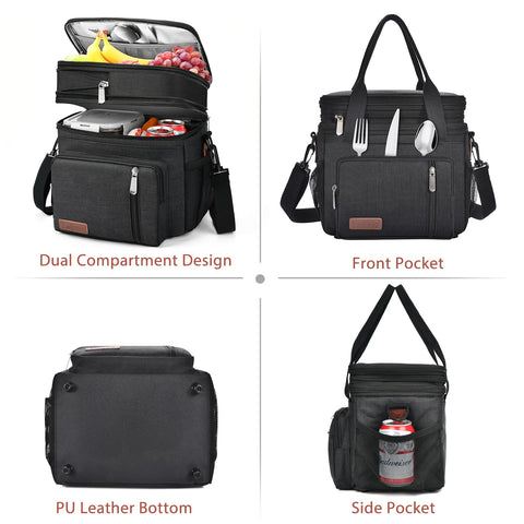 BAGNN lonchera base cuero PU: base resistente para superficies diversas.