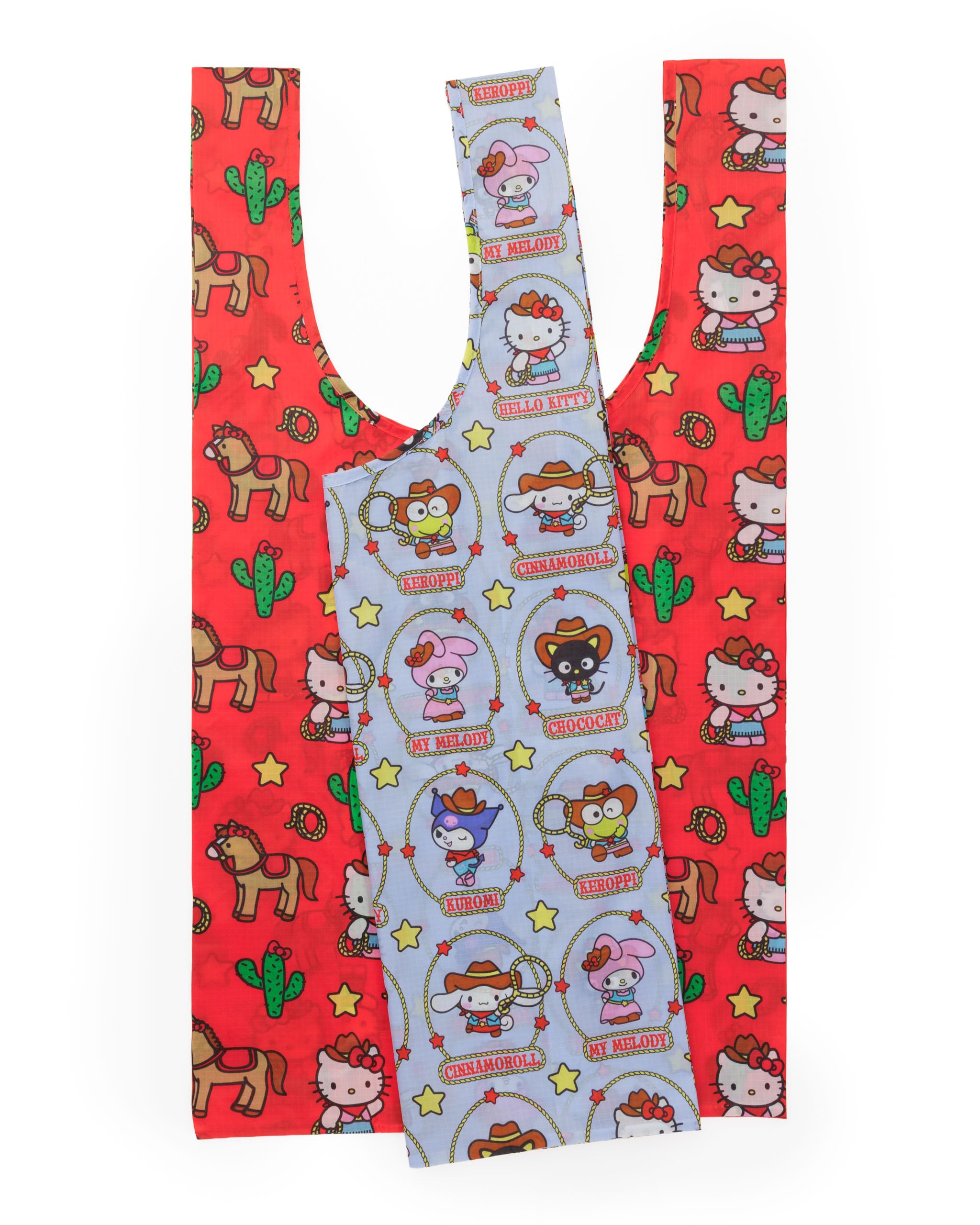 BAGGU conjunto grande 2 Western Sanrio, bolsas plegables para compras sostenibles