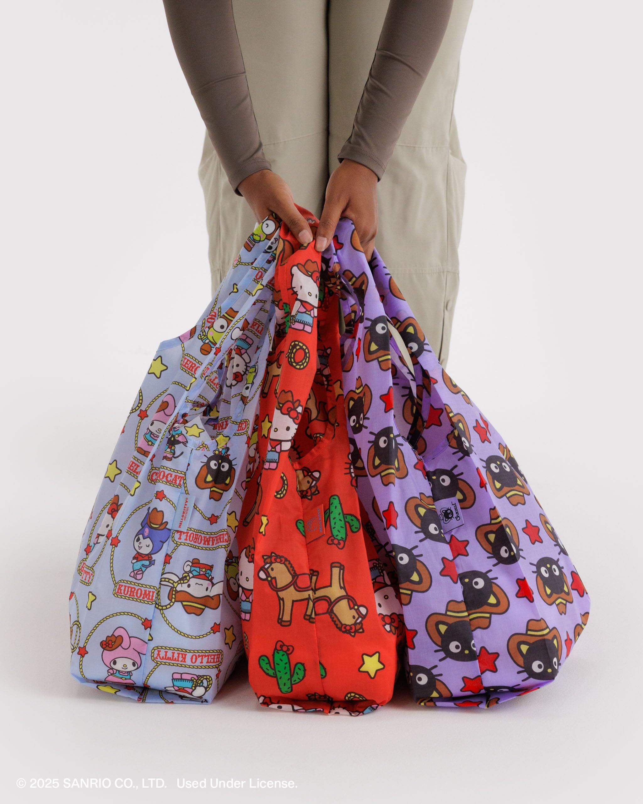 BAGGU Hello Kitty Western, bolso de hombro práctico para salidas diarias.