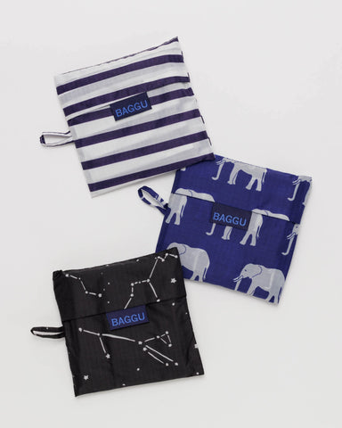 Baggu set estándar 3, uso diario, ideal para organizar compras y accesorios.