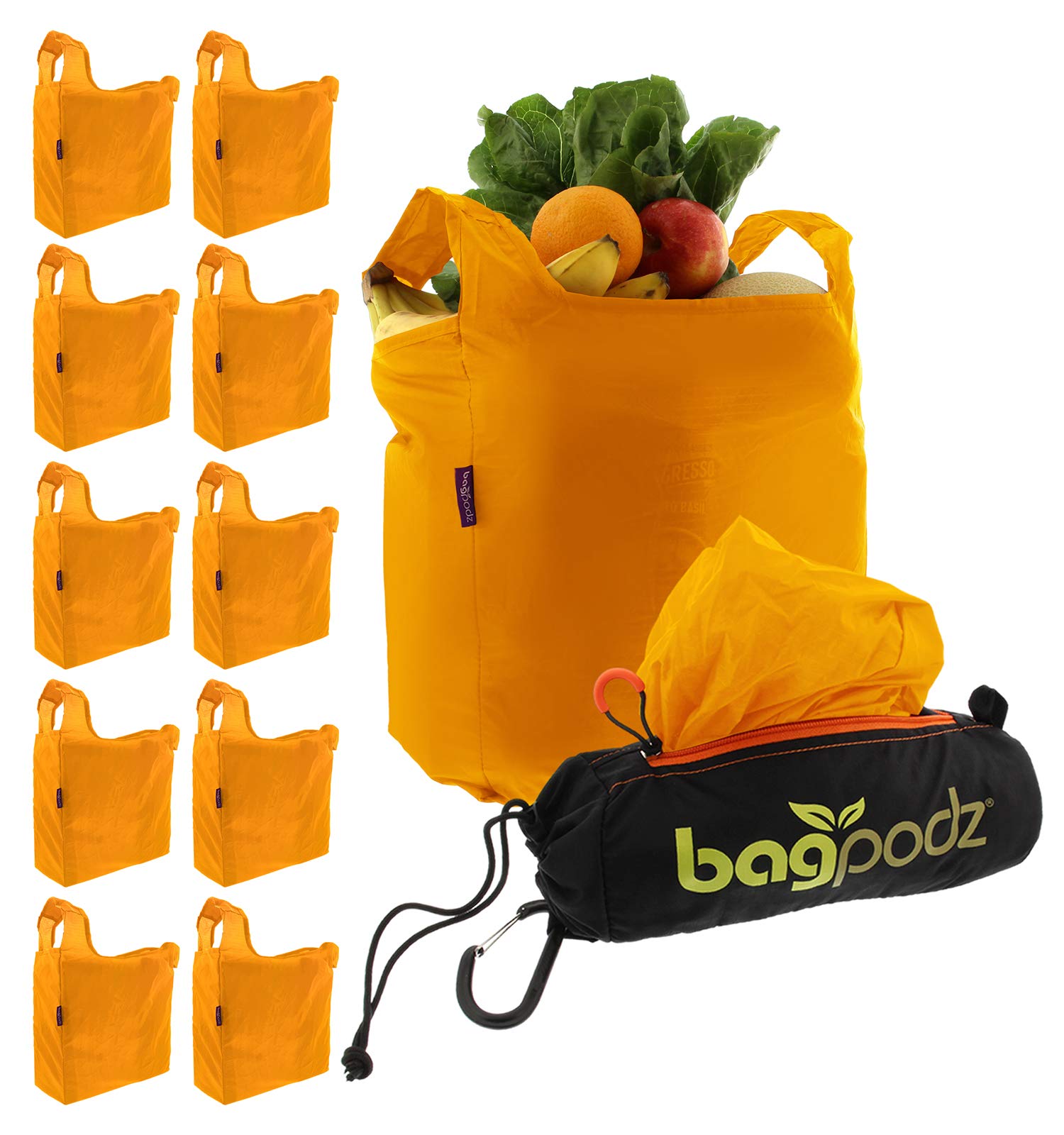 BagPodz bolsas de compra reutilizables en nylon tejido reforzado, duraderas para cada compra