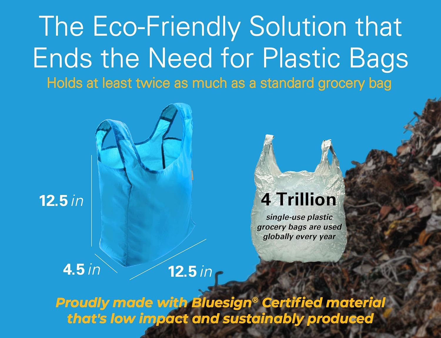 BagPodz bolsas lavables de nylon ripstop evitan derrames durante la compra