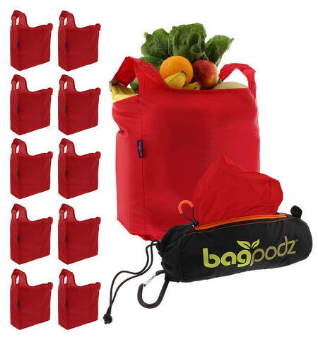 BagPodz bolsas reutilizables de nylon ripstop para compras, resistentes y duraderas.