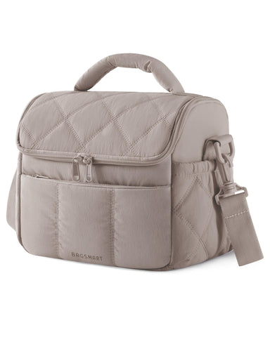 BAGSMART bolsa de almuerzo camel, exterior elegante para trabajo o viaje diario.