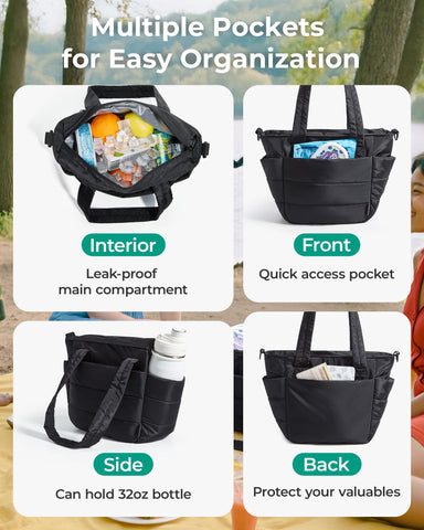 BAGSMART bolsa almuerzo, organización eficiente con compartimentos para alimentos y accesorios