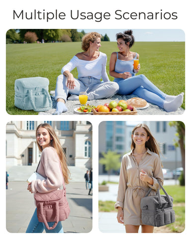 Ideal para trabajo, playa o picnic, con estilo moderno.