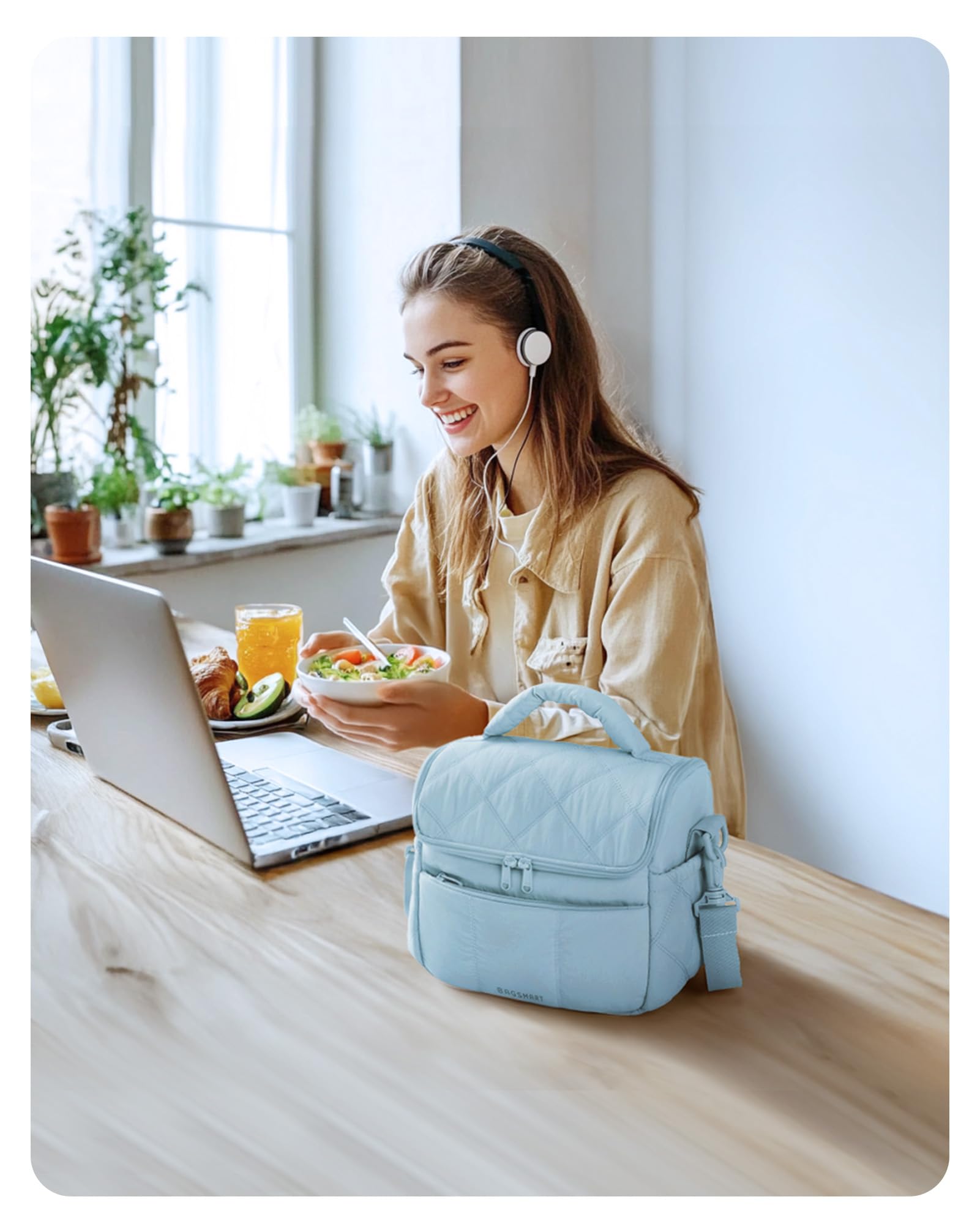 BAGSMART diseño acolchado chic para estilo diario.