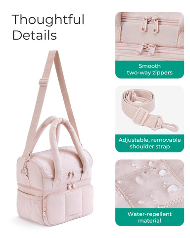 BAGSMART lonchera con bolsillos laterales para botellas y accesorios