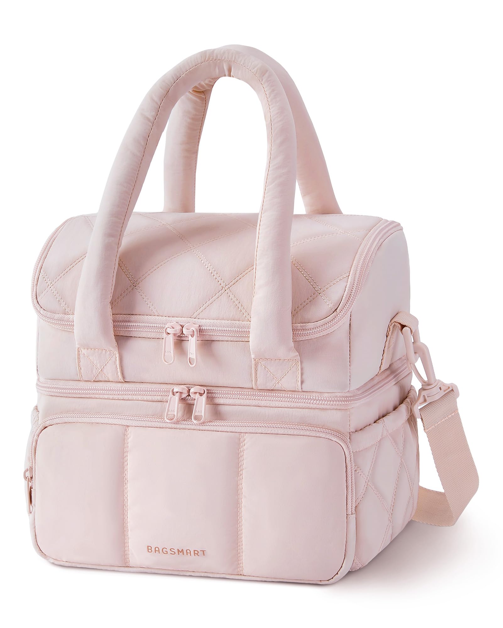 BAGSMART lonchera para mujer con doble piso aislada mantiene la comida estable