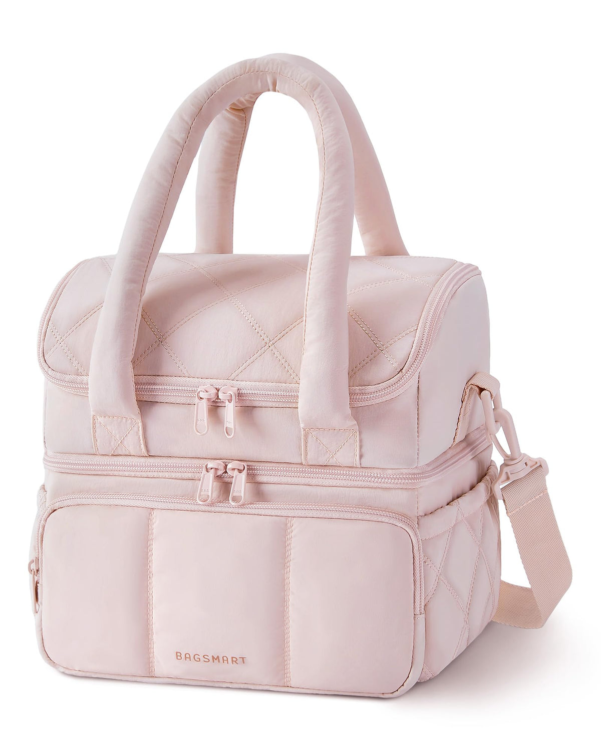 BAGSMART lonchera para mujer con doble piso aislada mantiene la comida estable