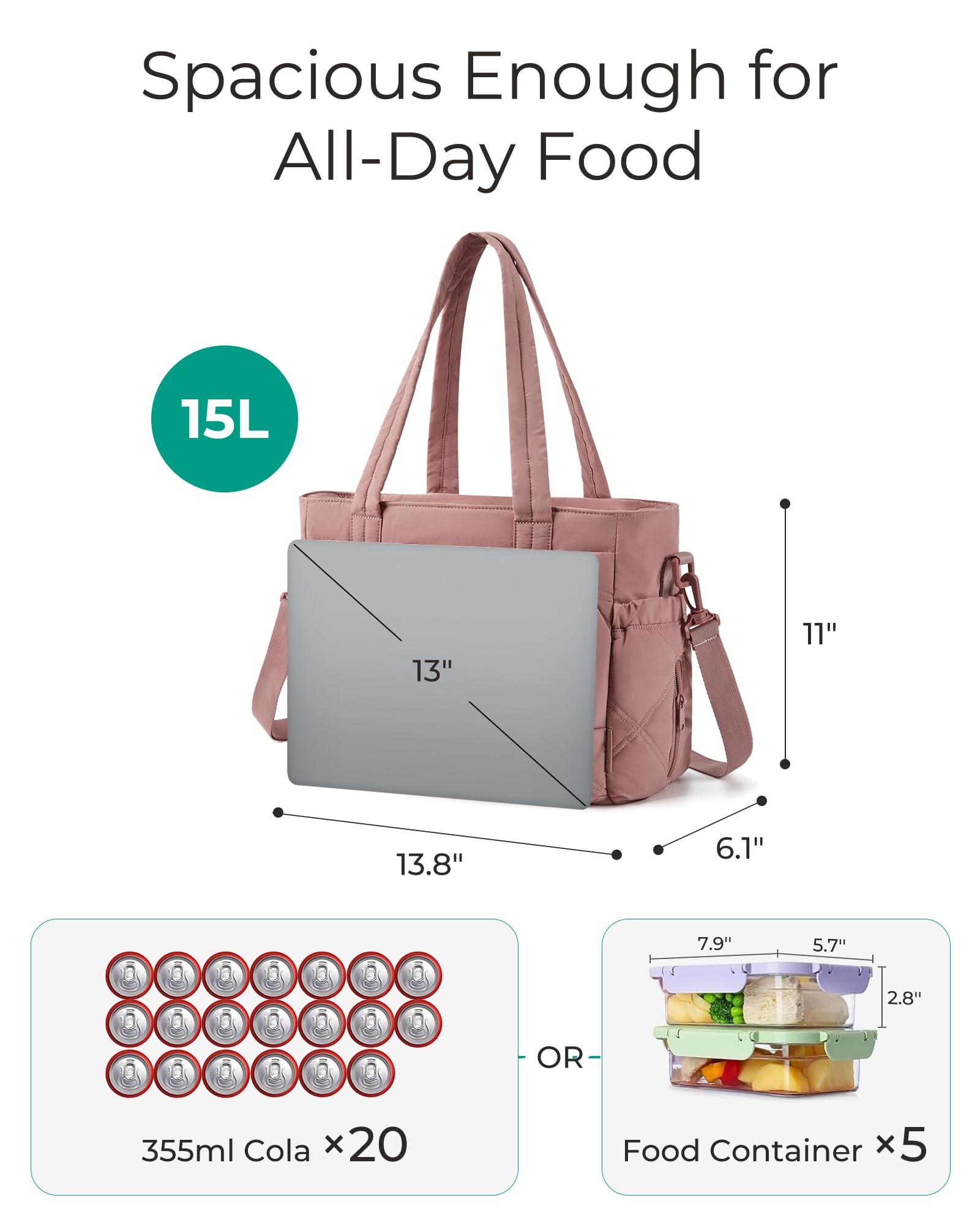 bolsa BAGSMART aislamiento térmico interior mantiene la comida fresca