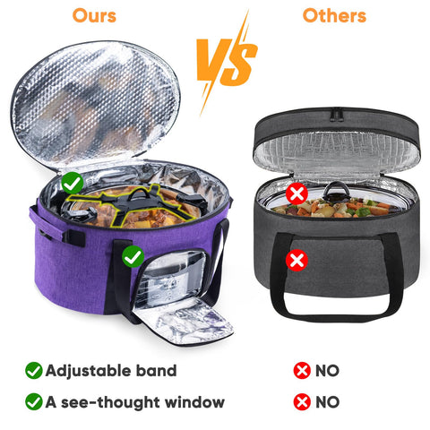 BAGSPRITE bolsa olla lenta con dimensiones 17.5x12x11 compatible con 6-8 qt