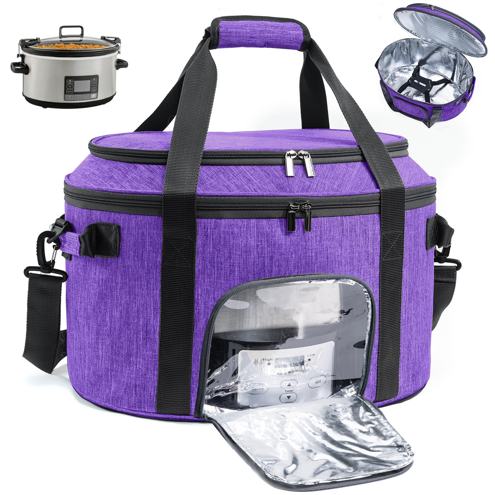 BAGSPRITE bolsa porta olla lenta 6-8qt con doble capa para viaje seguro