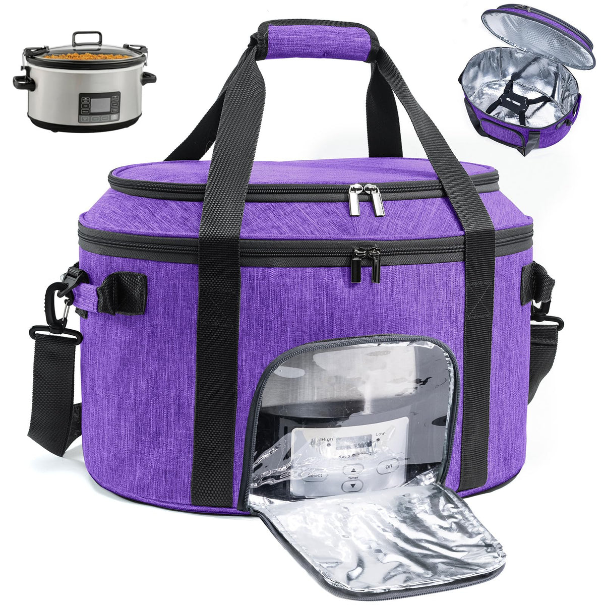 BAGSPRITE bolsa porta olla lenta 6-8qt con doble capa para viaje seguro