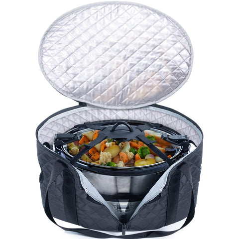 BAGSPRITE porta-crockpot 6-8qt con cierre de tapa para transporte seguro.