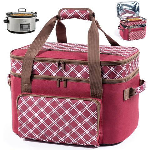 BAGSPRITE: doble-capa-funda-crockpot para transporte seguro de olla 6-8 cuartos.