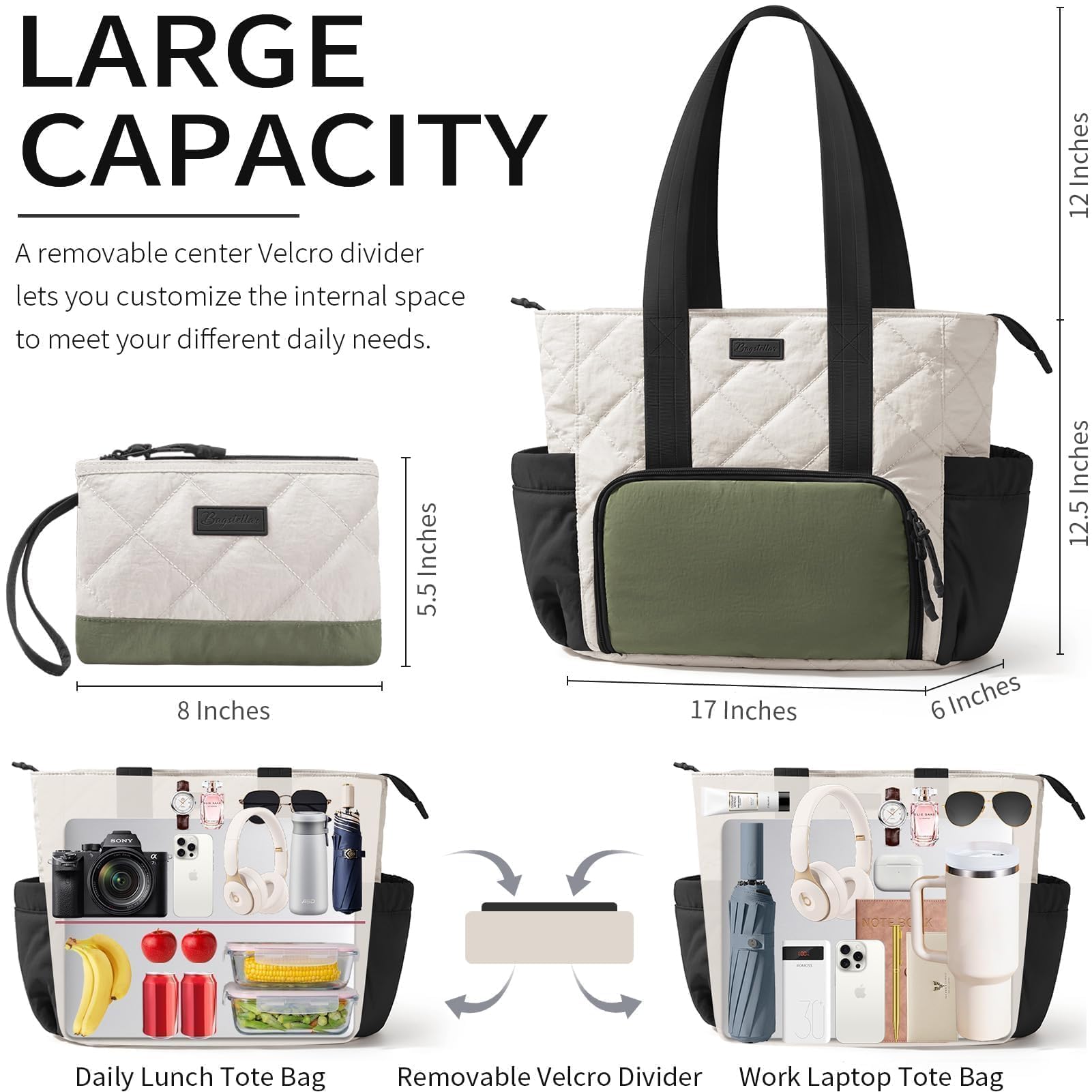 Bagstellar bolso portátil aislado para portátil y comida, ideal para movilidad diaria.