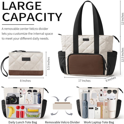 Bagstellar bolso con compartimento para portátil separado del almuerzo.