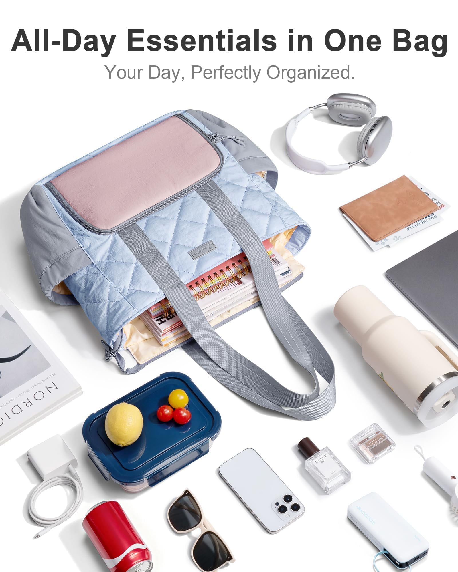 Bagstellar Puffer Lunch Tote, mantiene la comida fría o caliente por horas.