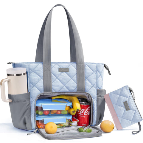 Bagstellar Puffer Lunch Tote para Mujer, exterior acolchado, ideal para uso diario.