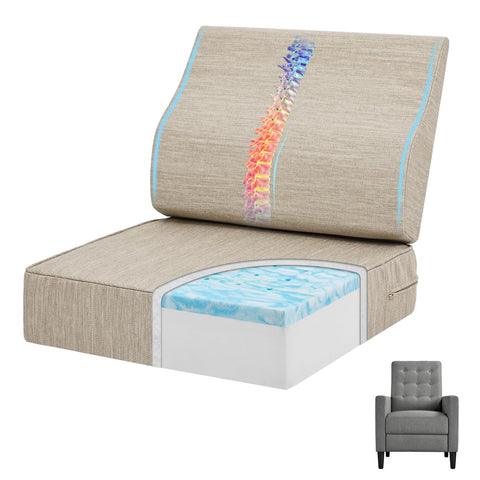 baibu cojin reclinable con gel memoria, vista superior para confort inmediato